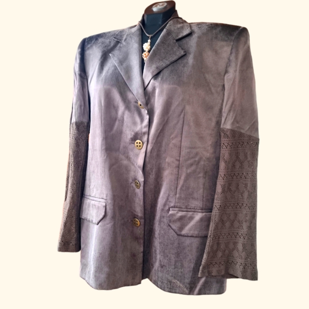 Jean Airoldi Designer Blazer with Lace Detailing
